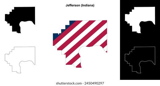 Jefferson County (Indiana) Outline-Kartenset