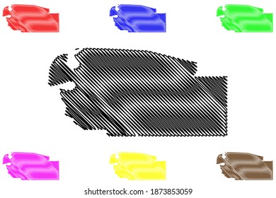 Jefferson County, Mississippi (U.S. county, United States of America, USA, U.S., US) map vector illustration, scribble sketch Jefferson map