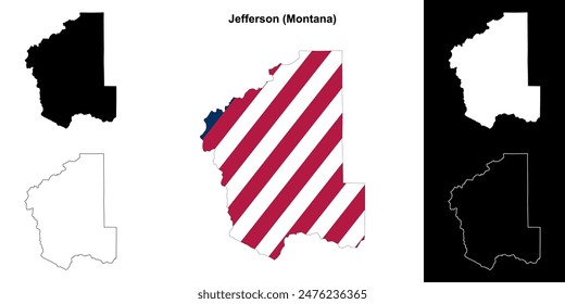 Jefferson County (Montana) outline map set