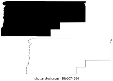 Jefferson County, Oregon State (U.S. county, United States of America, USA, U.S., US) map vector illustration, sketch of Jefferson map