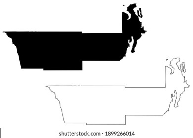 Jefferson County, State of Washington (U.S. county, United States of America, USA, U.S., US) map vector illustration, scribble sketch Jefferson map