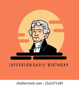 Jefferson davis's birthday illustration object person