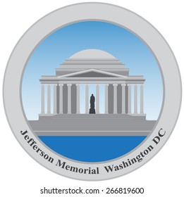 Jefferson Memorial, Washington DC. USA. Vector illustration.