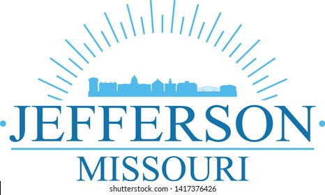 Jefferson Missouri. Banner Design. City Skyline. Silhouette Vector. Famous Monuments.