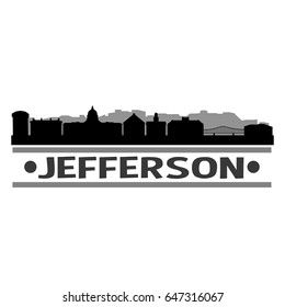 Jefferson Skyline Silhouette Design Vector Art