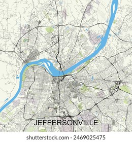 Jeffersonville, Indiana, United States map poster art