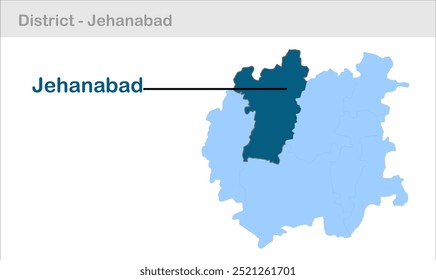 Unterbezirkskarte Jehanabad, Bezirk Jehanabad, Bundesstaat Bihar, Republik Indien, Regierung von Bihar, indisches Territorium, Ostindien, Politik, Dorf, Tourismus