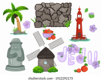 Jeju element illustration. Hand drawn vector illustration EPS10