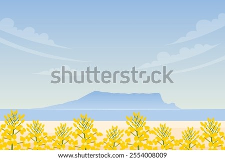Jeju island beach background vector.