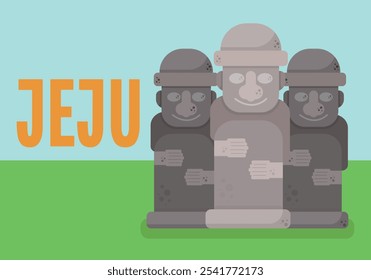 jeju island korea dolhareubang hareubang harubang korean stone character statue cute