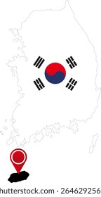 Localização do mapa da Ilha Jeju da Coreia do Sul
