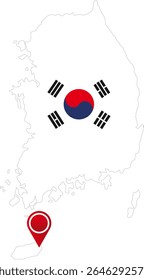Localização do mapa da Ilha Jeju da Coreia do Sul
