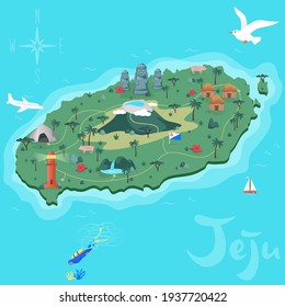 Jeju island tropical paradise vector korea