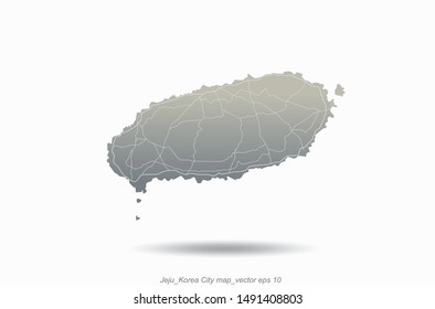 jeju map outline in vector