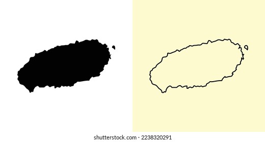 Jeju map, South Korea, Asia. Filled and outline map designs. Vector illustration