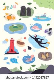 Jeju object hand drawn illustration vector EPS10