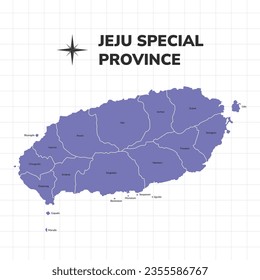 Mapa de la provincia especial de Jeju. Mapa de la isla de Corea del Sur