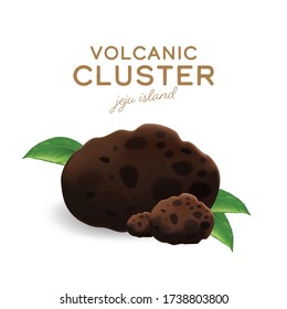 Jeju volcanic cluster natural skin care vector illustration