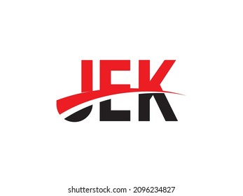 JEK letter creative modern elegant swoosh logo design