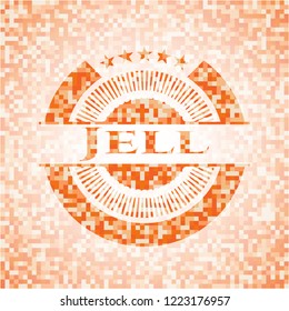 Jell abstract orange mosaic emblem