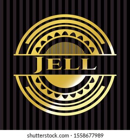 Jell gold emblem or badge. Vector Illustration. Detailed.