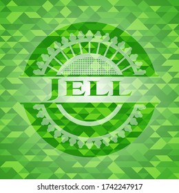 Jell green emblem. Mosaic background. Vector Illustration. Detailed. 