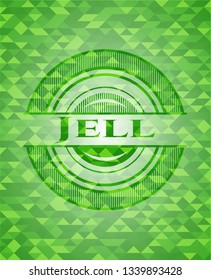 Jell realistic green mosaic emblem