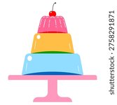 Jello Jelly. Gelatin jelly pudding vector illustration. Jelly Pudding Icon Vector Design