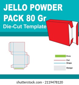 jello powder pack with Die-Cut Template