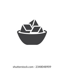 Jello sumerge el icono vector. signo plano relleno para concepto móvil y diseño web. Icono de glifo de postre de gelatina. Símbolo, ilustración del logotipo. Gráficos vectoriales