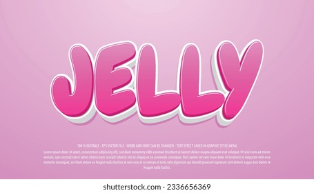 Jelly 3d style editable text effect use for logo and business brand