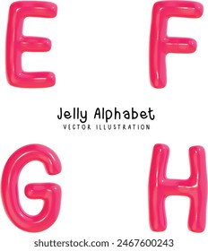 Fuente Jelly Alphabet. Estilo de fuente gomosa.