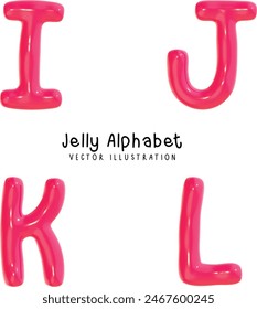 Jelly Alphabet Font. Gummy font style.