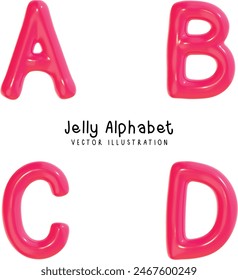 Jelly Alphabet Font. Gummy font style.