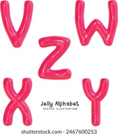 Jelly Alphabet Font. Gummy font style.