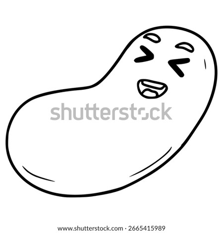 jelly bean character illustration hand drawn outline vector
