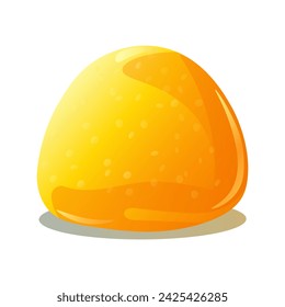 Jelly bean of colorful set. The sweet jelly is depicted in a colorful style, featuring a playful design that incorporates elements of cartoon design against a white background. Vector illustration.