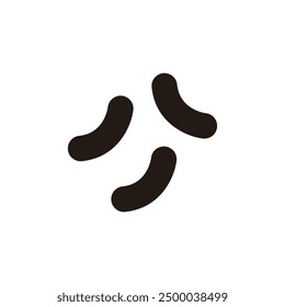 Jelly bean icon. Flat silhouette version.
