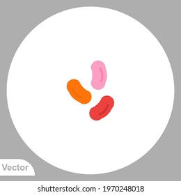 Jelly Bean Icon Sign Vector,Symbol, Logo Illustration For Web And Mobile