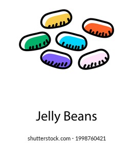 Jelly Boans Doodle Symbol, verwendet in Bäckerei für Dekoration 