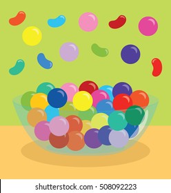 Jelly Beans & Gumballs Candy Bowl