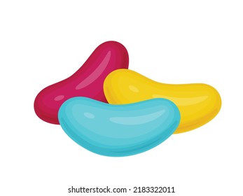 Jelly beans. Gummy sweet kids candies. Sweet and sour Snack.