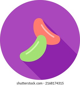 Jelly beans icon vector image. Can also be used for Food, Drinks and Confectionery. Suitable for mobile apps, web apps and print media.