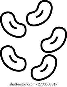 Geleebohnen Linie Vektor Icon Design