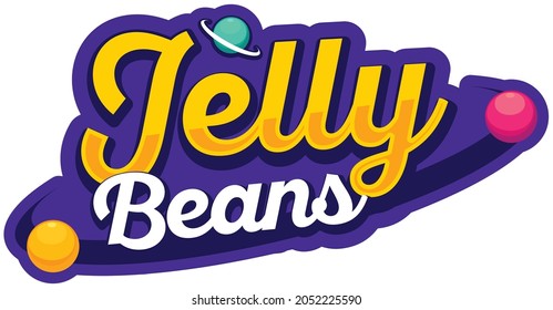 Jelly Beans Logo Template Isolated on White Background