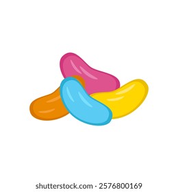 Jelly Beans, Sweets Vector Illustration Isolated