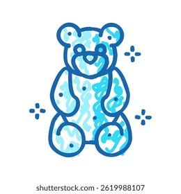 jelly bear doce goma ícone doodle esboço vetor. jelly urso doce goma sinal. símbolo isolado ilustração