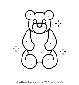 jelly bear candy gummy line icon vector. jelly bear candy gummy sign. isolated contour symbol black illustration