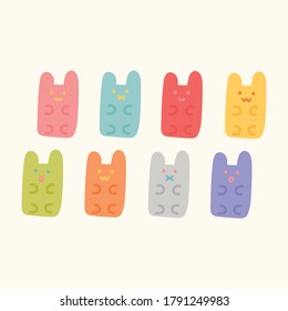 jelly bear cute kawaii vector