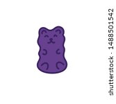 jelly bear doodle icon, vector illustration